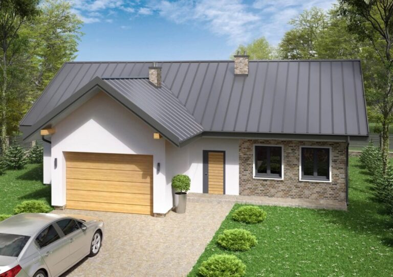 Profil dachowy MAX firmy Regamet - wizualizacja dachu domu jednorodzinnego